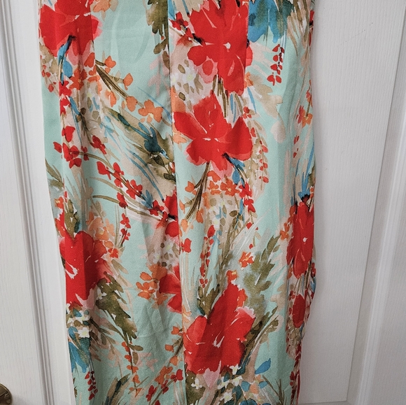 Badgley Mischka Aqua Multi Print Dress SZ 6 - Picture 10 of 12